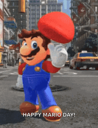 Gif of Mario spinning his hat